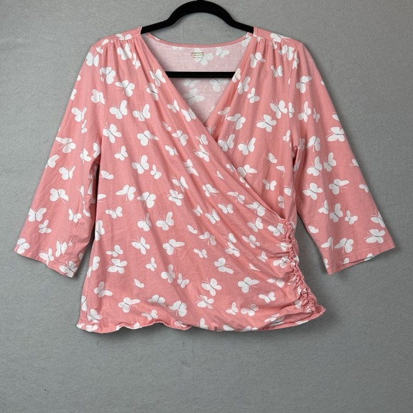 Garnet Hill Other - Garnet Hill L Pajamas Sleep Asian Inspired Long Sleeve Sleep Top Only Butterfly